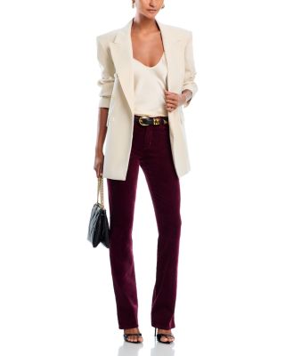 Stevie Velvet High Rise Straight Jeans in Dark Port