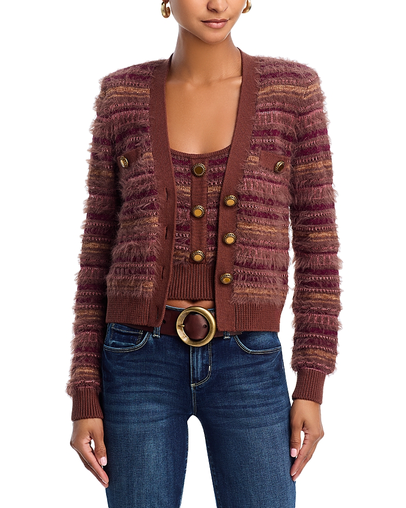 L'agence Ariadne Mixed Stripe Cardigan In Multi