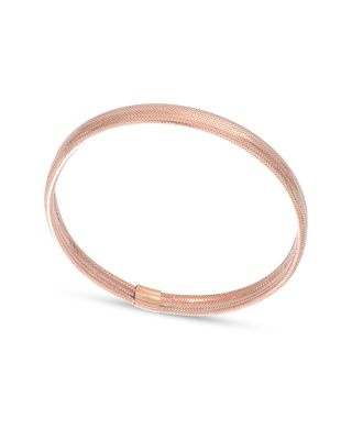 Domed Flex Bangle Bracelet in Rose Gold-Plated 14K Yellow Gold