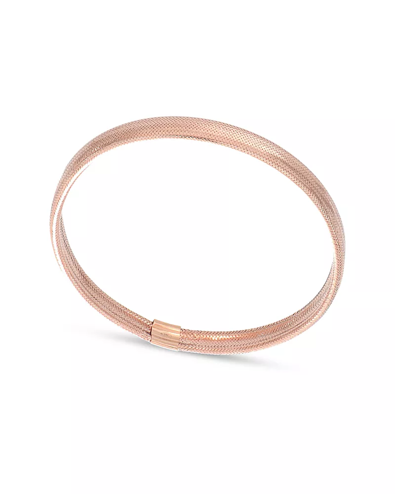 Bloomingdale's Fine Collection Domed Flex Bangle Bracelet in Rose Gold-Plated 14K Yellow Gold