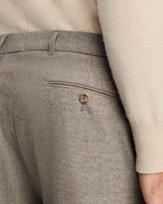 Brushed Ticweave Wool Suit Pants