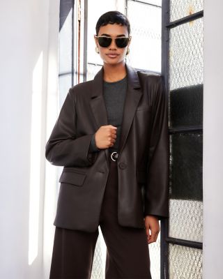 Regan Faux Leather Blazer