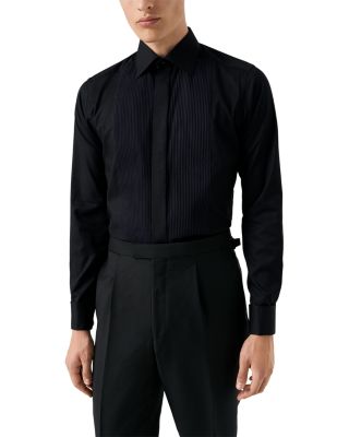 Slim Fit Solid Pliss&eacute; Shirt