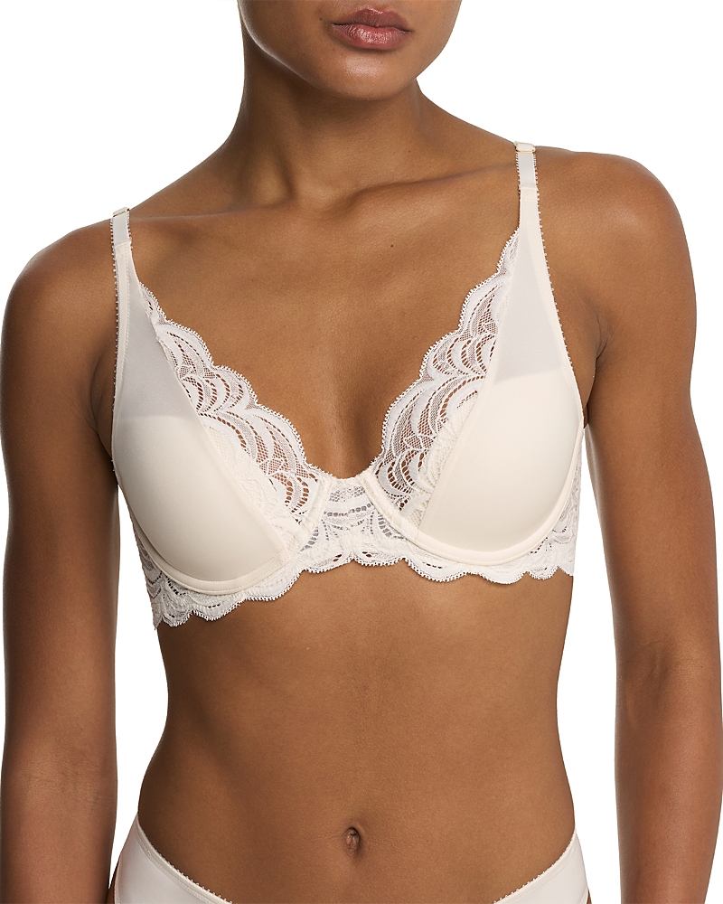 Natori Persuasion Lace Convertible Plunge T-shirt Bra In White