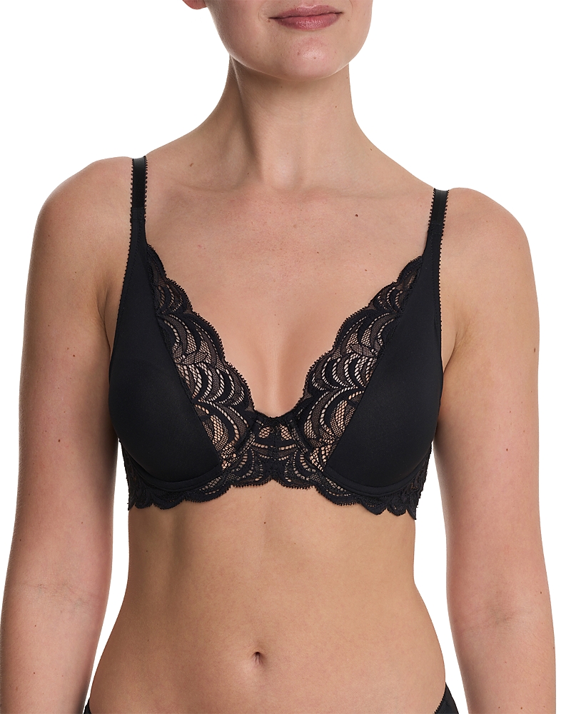Natori Persuasion Lace Convertible Plunge T-shirt Bra In Black
