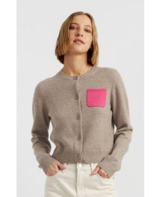  Women's Wool Cashmere Contract Pocket Cardigan