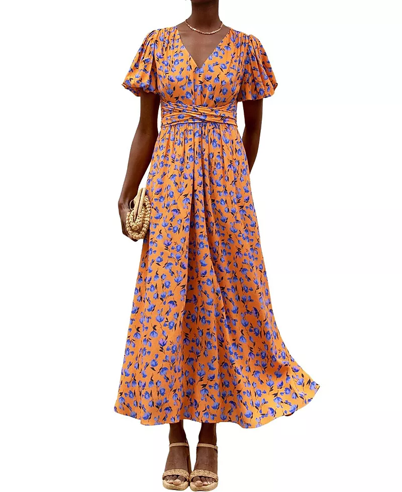 Ro & Zo Floral Puff Sleeve Dress