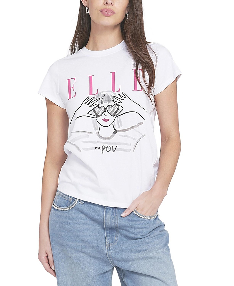 Elle Collection Heart Eyes Graphic Tee T-shirt In White