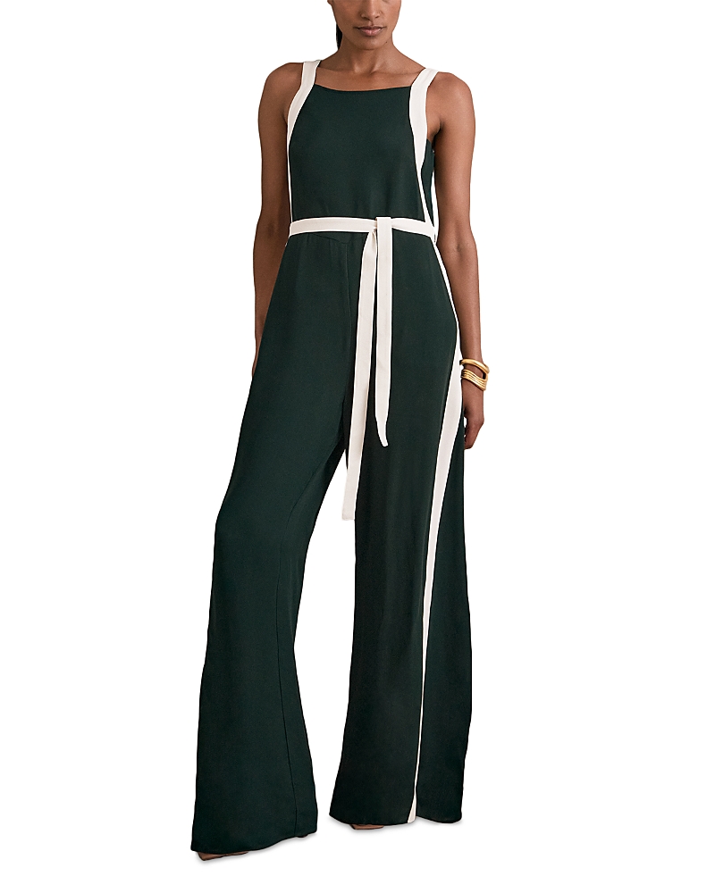 Reiss Petites Salma Color Block Jumpsuit In Green
