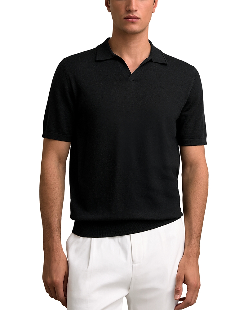 Reiss Duchie Short Sleeve Open Collar Merino Polo Shirt