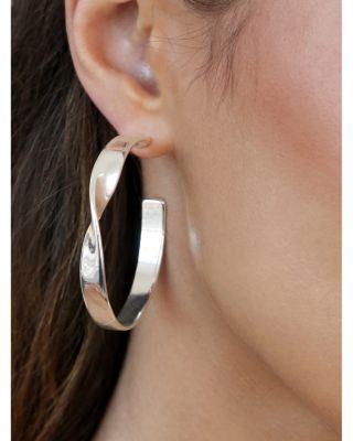 Twist Square Medium Hoop Earrings