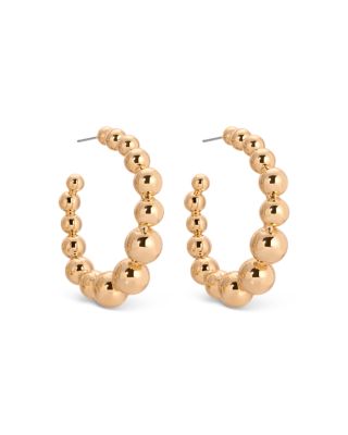 Bubble Graduated Medium Hoop Earrings