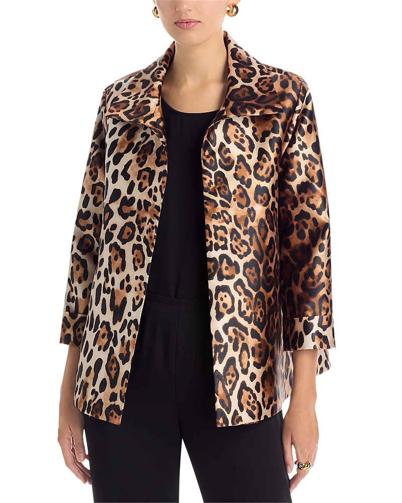Caroline Rose A Line Jacket In Animal Print