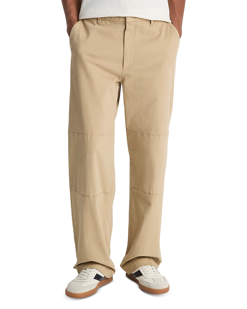 Vince Peached Cotton Blend Henry Regular Fit Pants In Brown