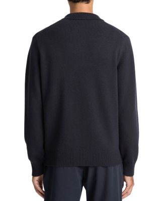 Wool and Cashmere Long Sleeve Zip Polo
