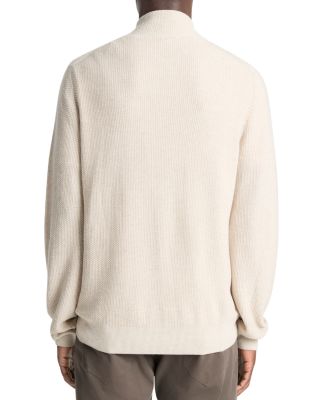 Geo Jacquard Quarter Zip Sweater