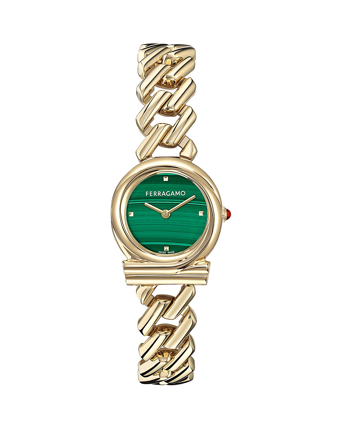 Ferragamo Gancini Twisted Chain Bracelet Watch, 28mm
