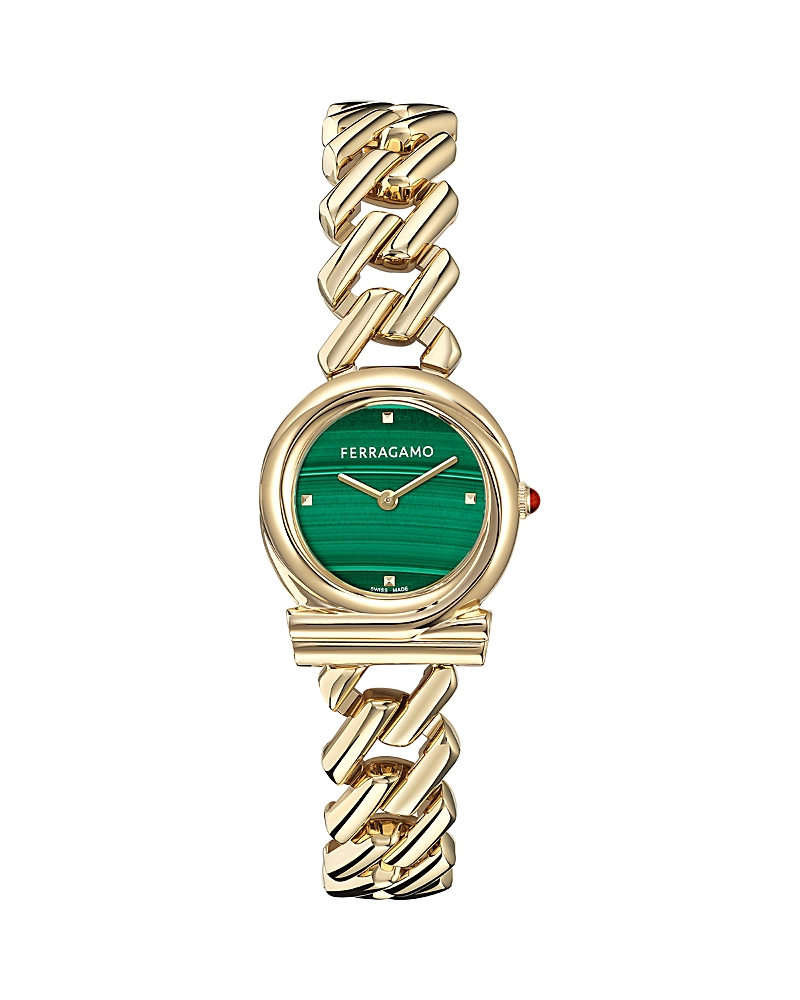 Ferragamo Gancini Twisted Chain Watch In Gold