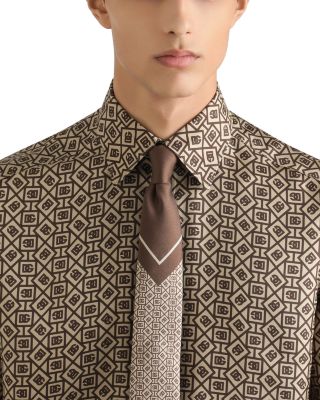 Long Sleeve Printed Silk Shirt