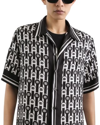 Short Sleeve Printed Silk Shirt