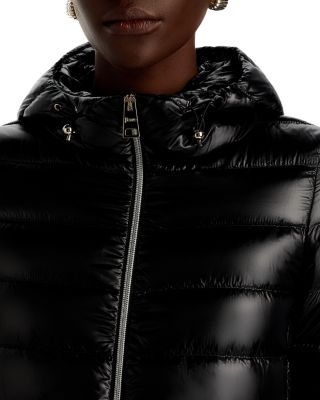 Quilted Hooded A Line Coat