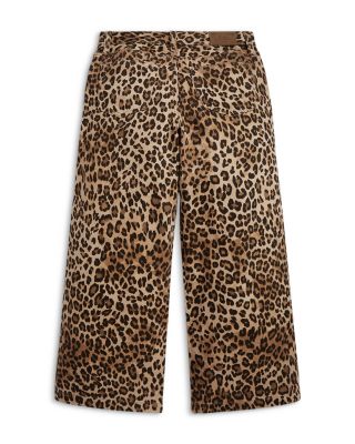 Girls' Leopard Print Wide Leg Jean - Little Kid