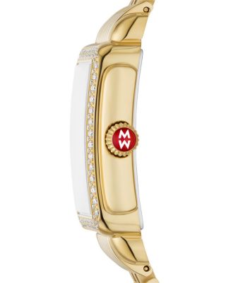 Deco Courbe 18K Gold-Plated Diamond Watch, 26mm x 32mm