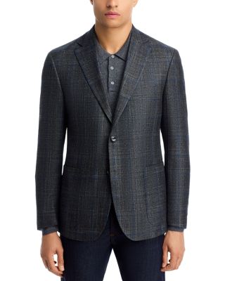 Loro Piana Wool, Silk & Cashmere Fabric Plaid Unstructured Regular Fit Sport Coat - Exclusive