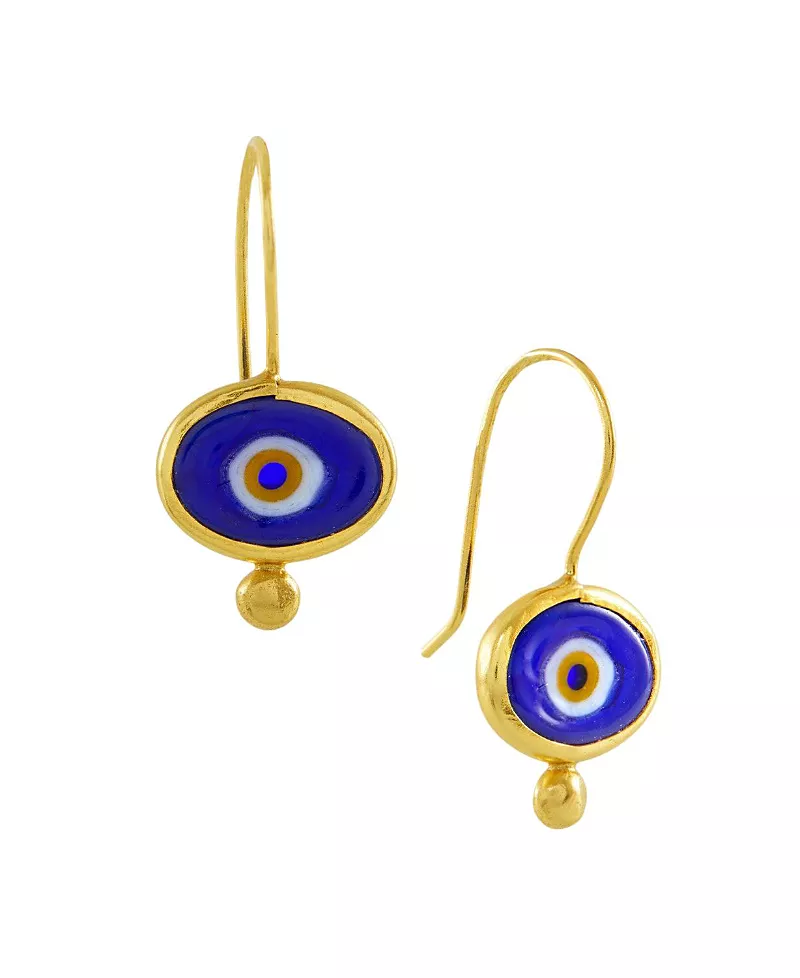 Ottoman Hands Alara Evil Eye Drop Earrings