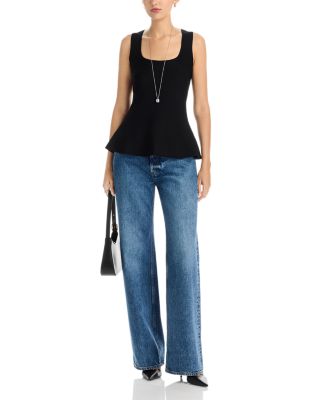 Square Neck Peplum Top