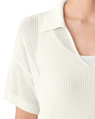 Cotton & Silk Split Neck Sweater