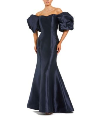 Sweetheart Off The Shoulder Puff Sleeve Gown