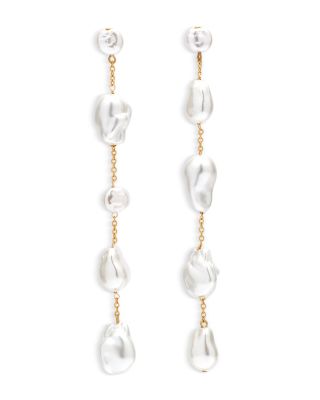 Vana Imitation Pearl Linear Drop Earrings