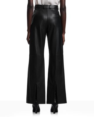 Leather Flare Leg Pants