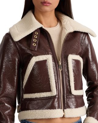 Isaiah Faux Shearling Aviator Jacket