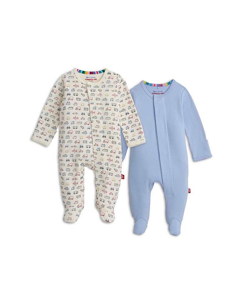 Magnetic Me Unisex Cotton Footie Two-pack Bundle - Baby In Blue