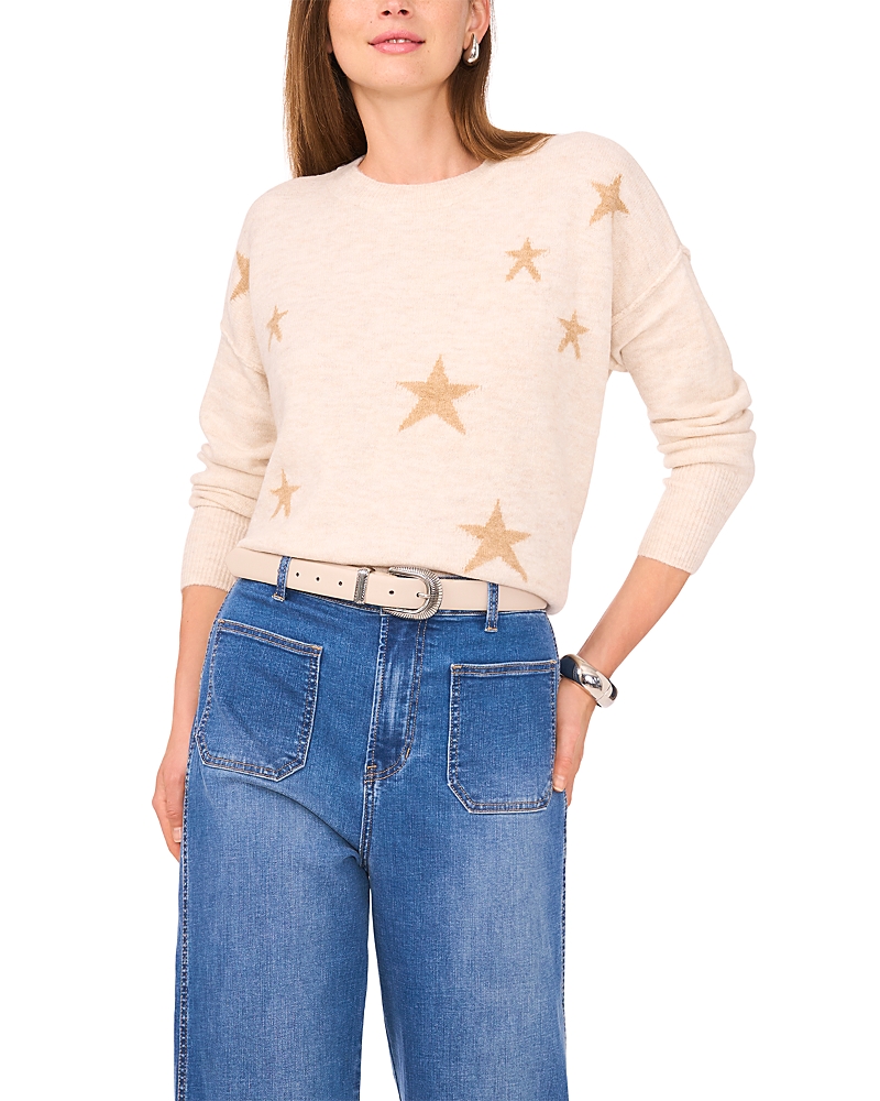 Vince Camuto Star Pattern Crewneck Sweater