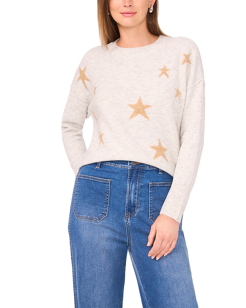 Vince Camuto Star Pattern Crewneck Sweater