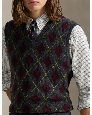 Argyle Wool Cashmere Sweater Vest