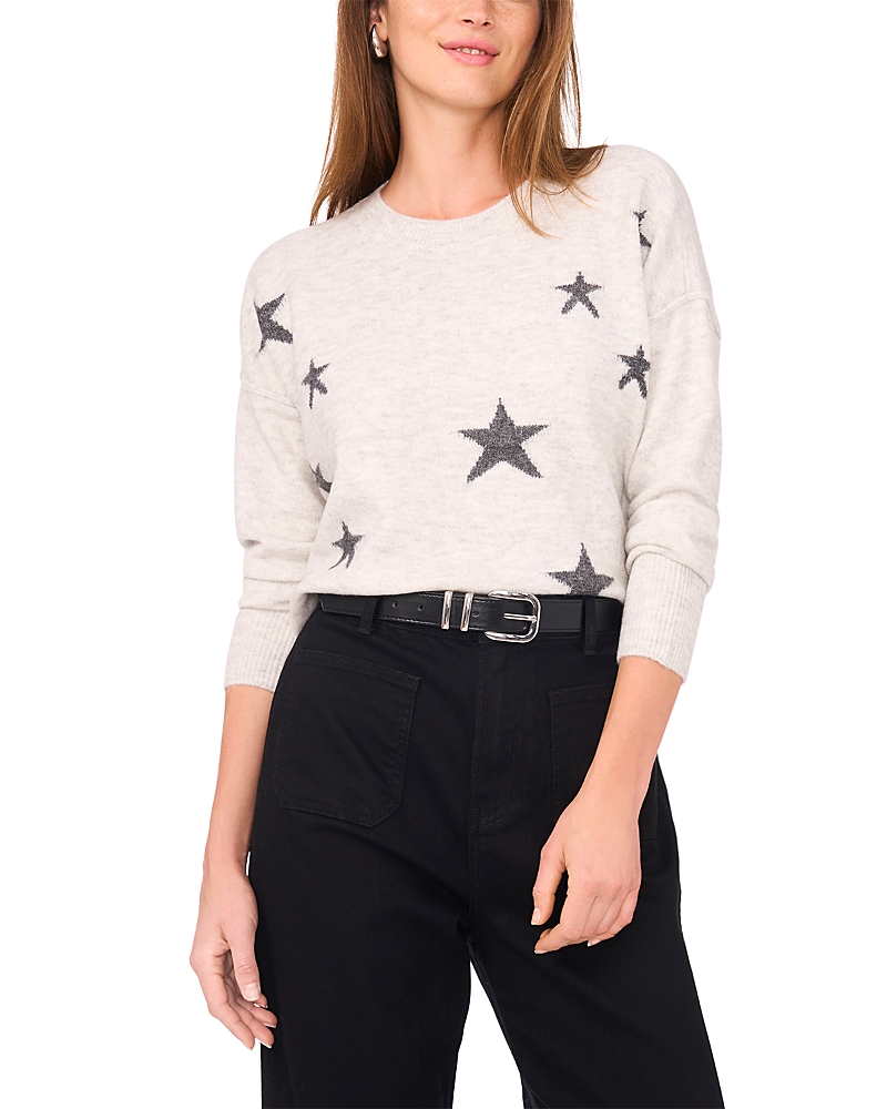 Vince Camuto Star Pattern Crewneck Sweater
