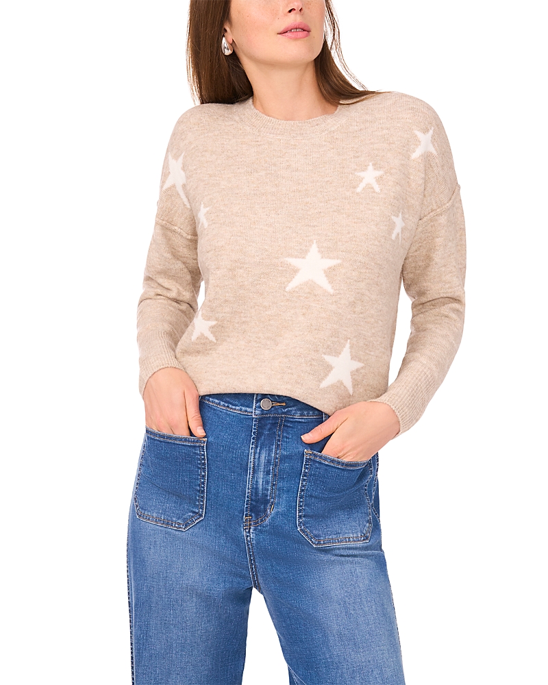 Vince Camuto Star Pattern Crewneck Sweater