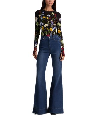 Olea Long Sleeve Crewneck Floral Bodysuit