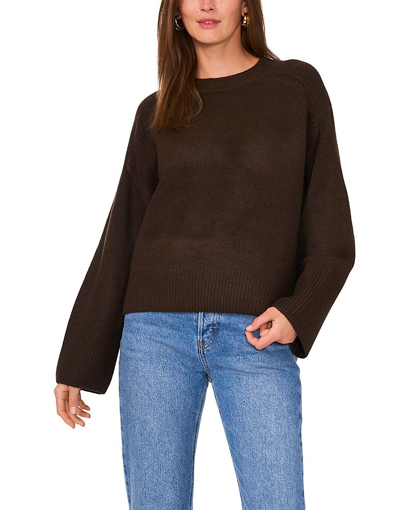 Vince Camuto Raglan Wide Sleeve Crewneck Sweater In Brown