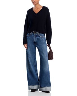 Addie Oversized Long Sleeve V Neck Sweater