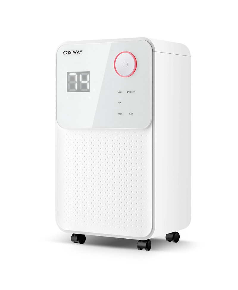 Costway 32 Pints 2000 Sq. Ft Dehumidifier For Home & Basements W/3-color Digital Display In White