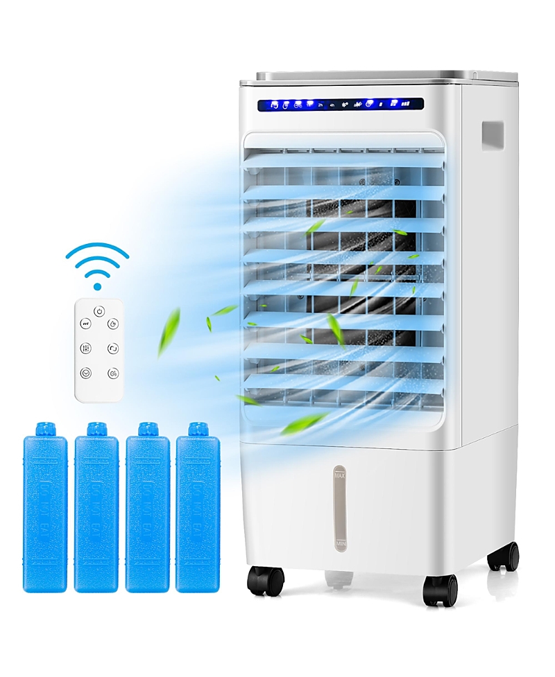 Costway 3-in-1 Evaporative Air Cooler Portable Air Cooling Fan With Fan & Humidifier In White