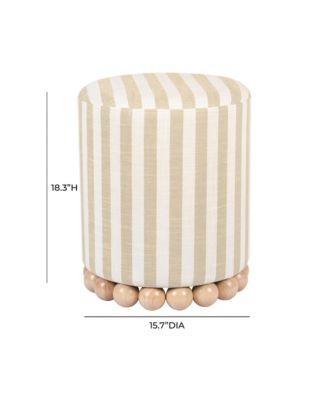 Dex Striped Linen Ottoman