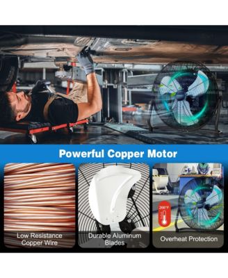 20" High Velocity Portable Pivoting Floor Fan with 3 Powerful Speeds