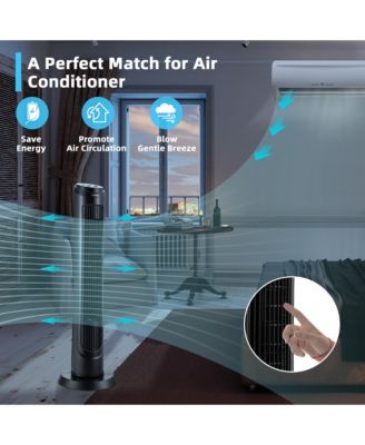40''Tower Fan with Remote 75 Degree Oscillating Fan with 3 Wind Modes & 4 Wind Speeds