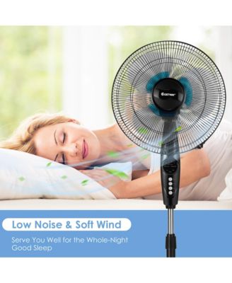 16" Adjustable Oscillating Pedestal Fan Dual Blades with Remote Control